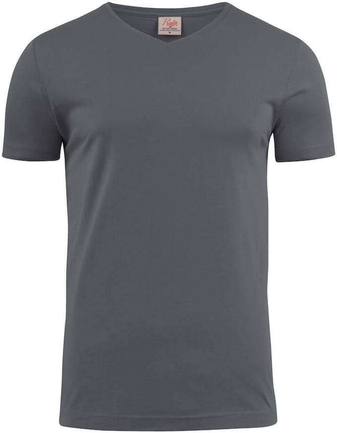 Printer T-shirt Heavy V-hals Man 2264024 Staalgrijs - Maat XL