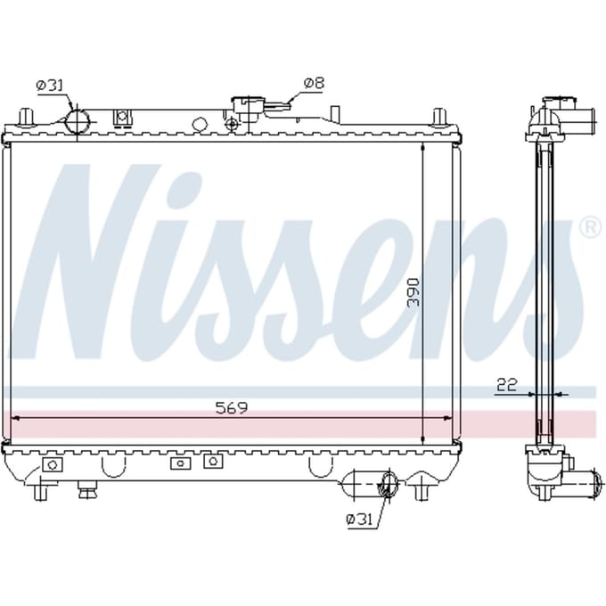 Radiator, motorkoeling NISSENS 62409A