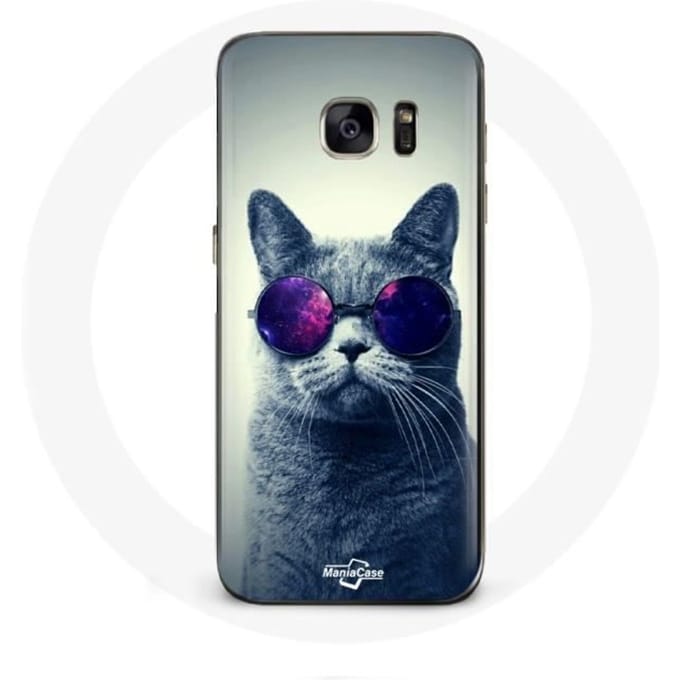 Coque Samsung Galaxy S7 Chat Lunettes Style