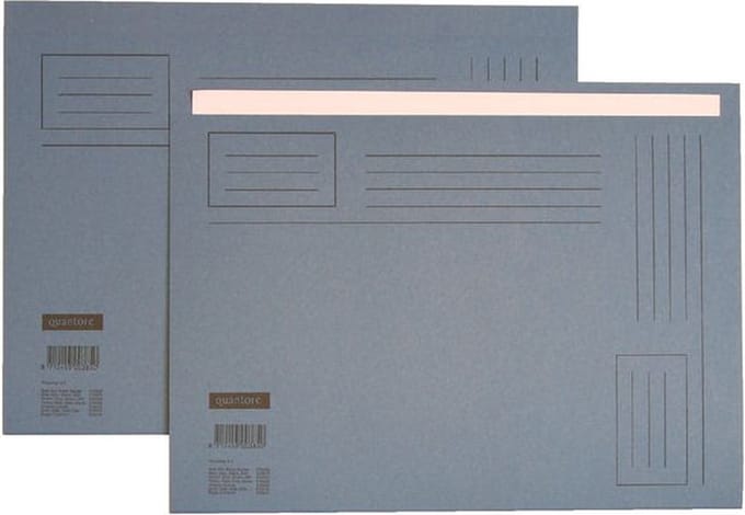 Vouwmap Quantore A4 ongelijke zijde 230gr blauw | 10 stuks