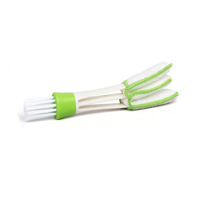 Brosse de nettoyage de sortie d'air, brosse de climatiseur automobile, outil de nettoyage à Double extrémité, brosse douce white