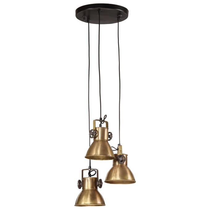 vidaXL Hanglamp 25 W E27 30x30x100 cm antiek messingkleurig