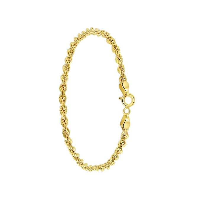 Lucardi Dames Armband koord - 9 karaat - Armband - Cadeau - 19 cm - Geelgoud