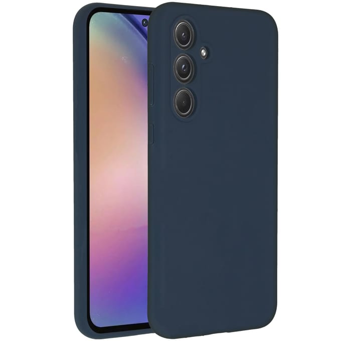 Accezz Hoesje - Geschikt voor Samsung Galaxy A55 (5G) - Liquid Silicone Backcover - Donkerblauw