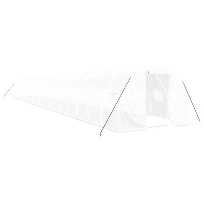 vidaXL - Tuinkas - met - stalen - frame - 66 - m² - 22x3x2 - m - wit