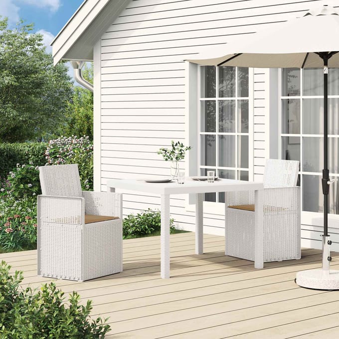 vidaXL - Tuinstoelen - 2 - st - Wit - en - Taupe - PP