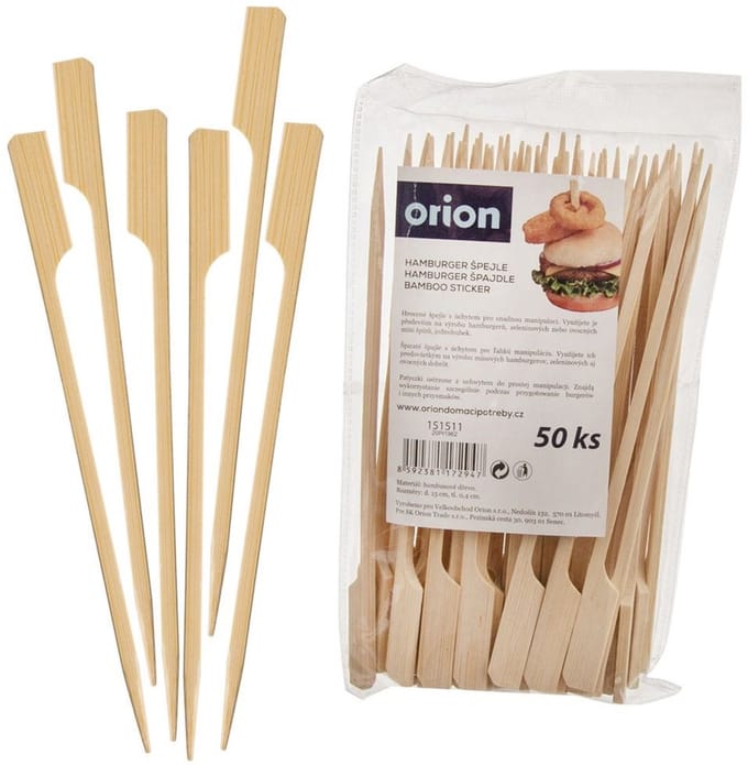 Orion - Bamboe Burger Prikkers - 15 cm - 50 Stuks - Eenmalig Gebruik