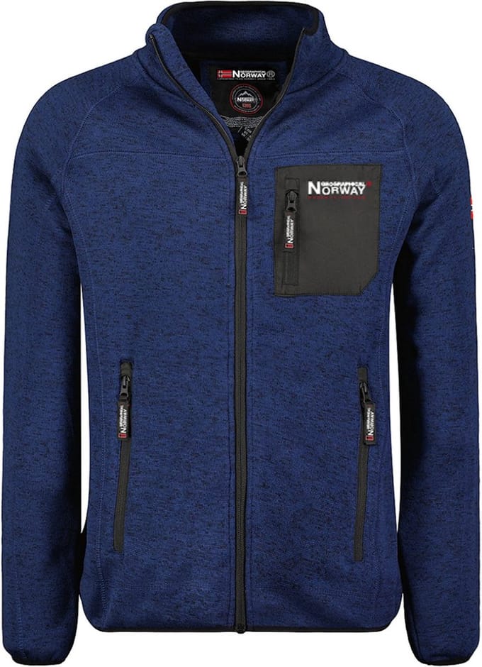 Fleece Vest Heren Blauw Met Borstzakje Geographical Norway - M