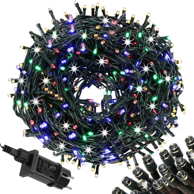 Springos Kerstverlichting | 27,5 m | 500 LED | Multicolor + Koud Witte Flits