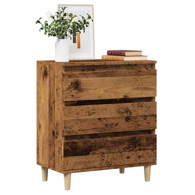 vidaXL - Dressoir - 60x35x70 - cm - bewerkt - hout - oud - houtkleurig
