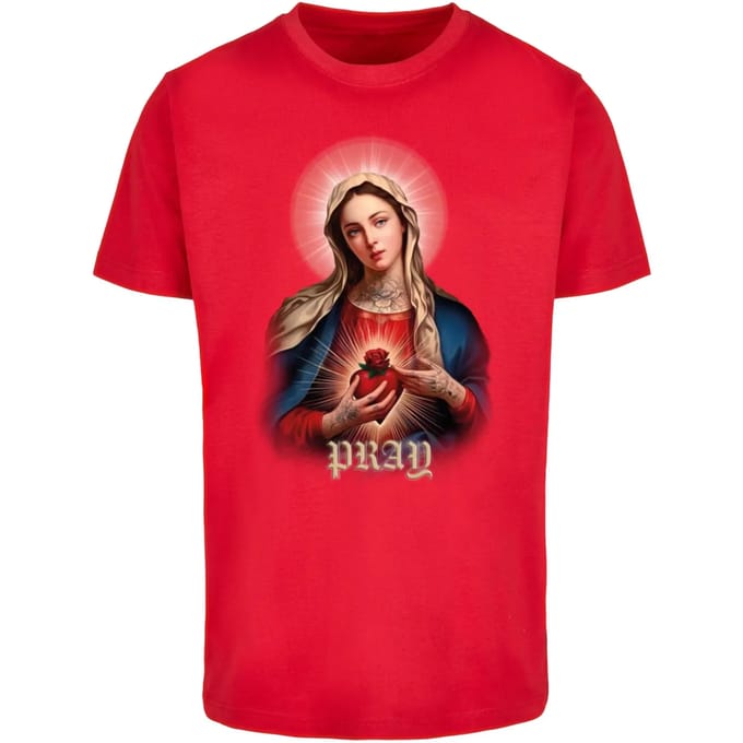 Mister Tee - Praying Mary Heren Tshirt - M - Rood