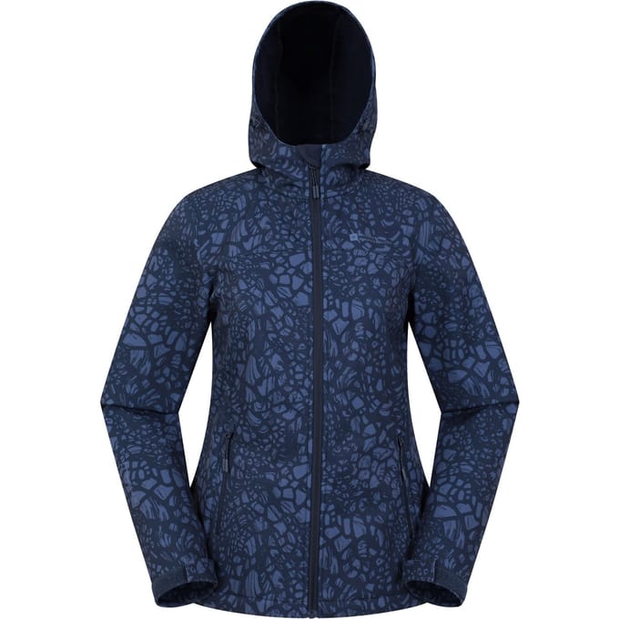 Mountain Warehouse Dames/Dames Exodus Abstract Waterafstotend Soft Shell Jasje (Donkerblauw)