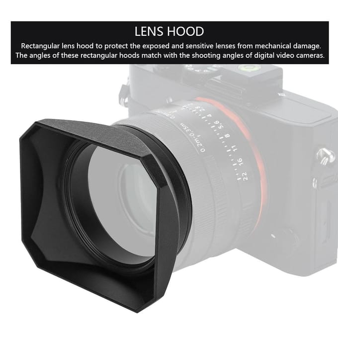 Accessoire de pare-soleil carré pour caméscope DV, filtre d'objectif de caméra vidéo numérique 43mm black