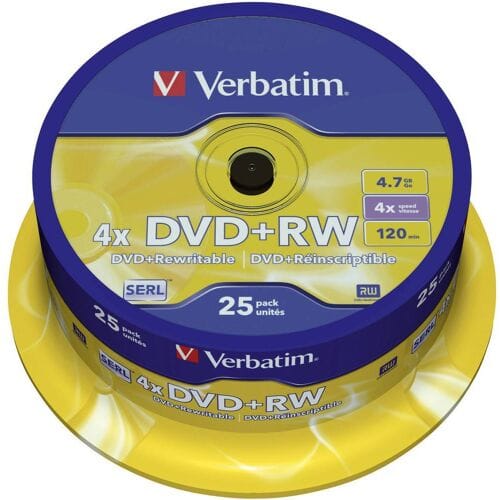 Verbatim 43489 DVD+RW disc 4.7 GB 25 stuk(s) Spindel Herschrijfbaar