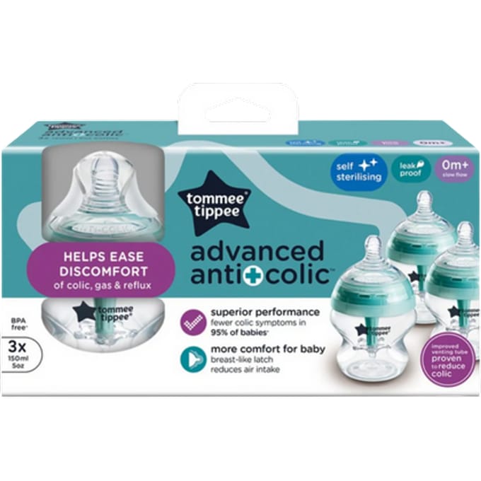 Tommee Tippee Advanced Anti-Colic 0+ Maanden Babyflessen – 3 x 150 ml