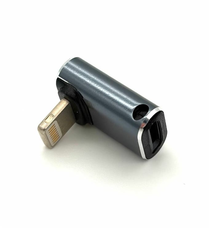 Lightning Adapter 90° – Haakse Oplaad Adapter – Lightning Female naar Male – Extender – Voor iPhone en iPad – Opladen & Data