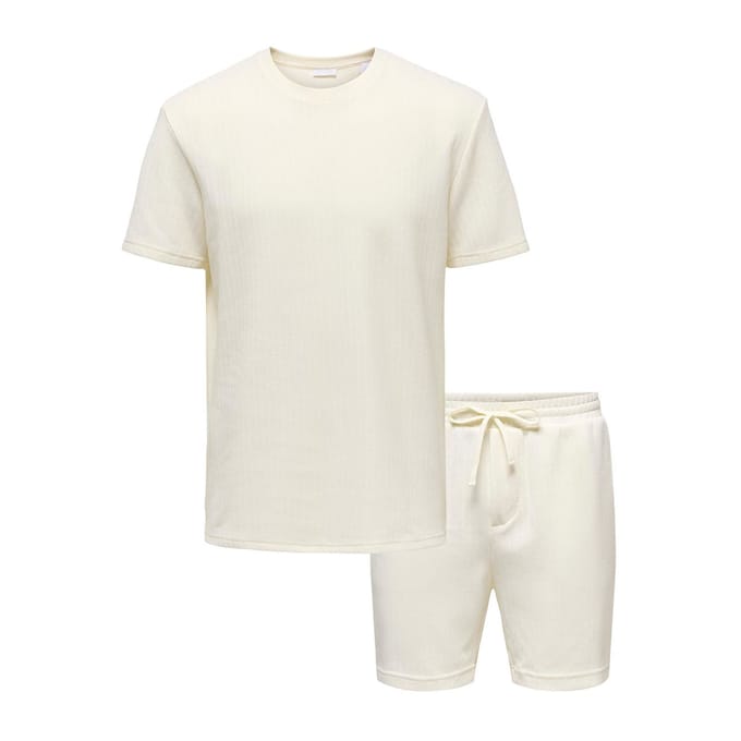 Only & Sons Trey Life Regular Shirt and Short Set Heren - Maat M