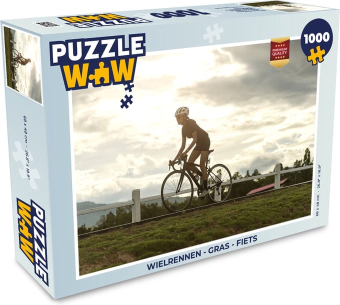 Puzzel Wielrennen - Gras - Fiets - Legpuzzel - Puzzel 1000 stukjes volwassenen