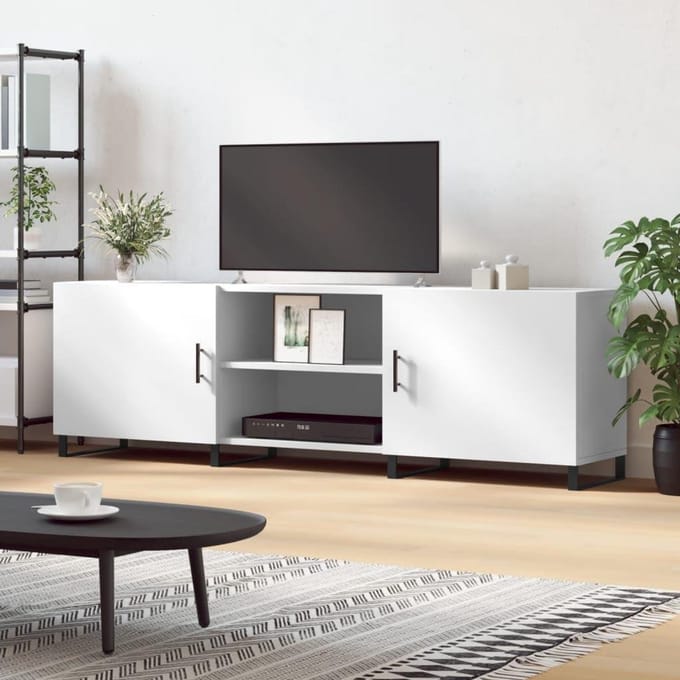 TV meubel - Dressoir Kast - Media Opslag - Trendy Praktisch Design - 150cm Breed - Wit