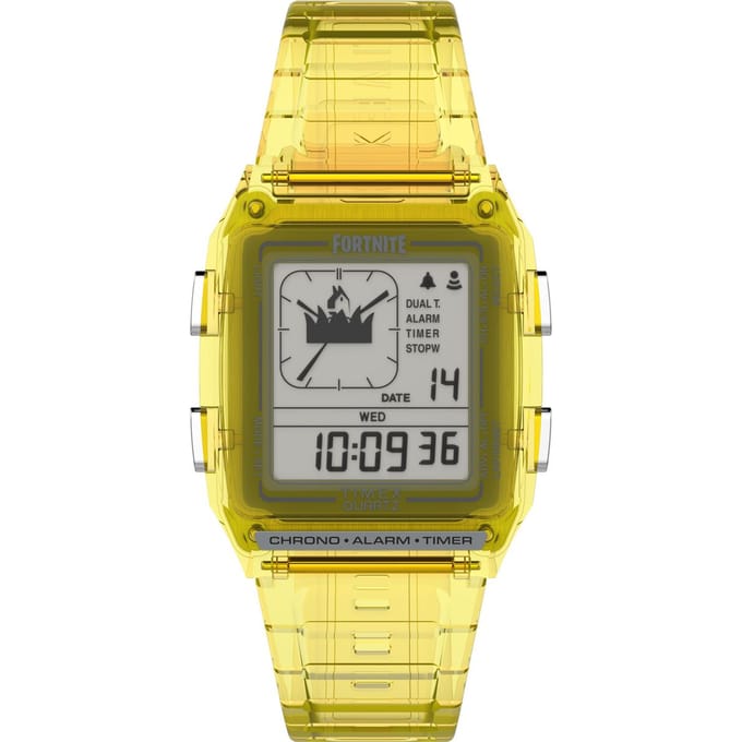 Timex LCA x Fortnite TW2W96600 Horloge - Kunststof - Geel - Ø 38 mm