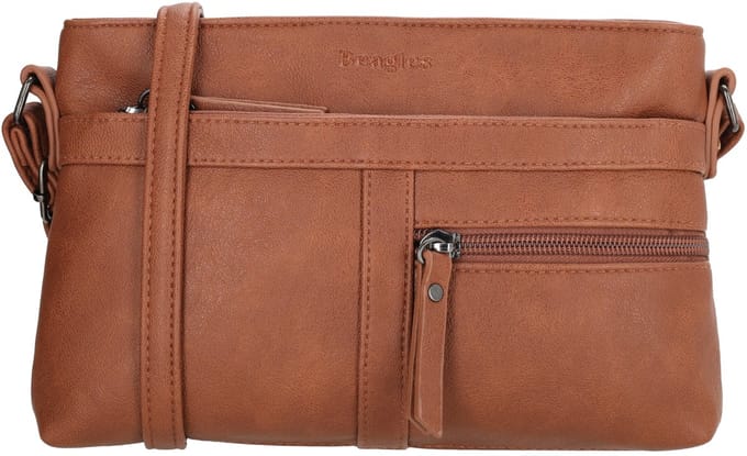 Beagles Majorca Crossbodytas - Schoudertas - Dames - Ritssluiting - Achterritsvak - Verstelbare Schouderband - Cognac
