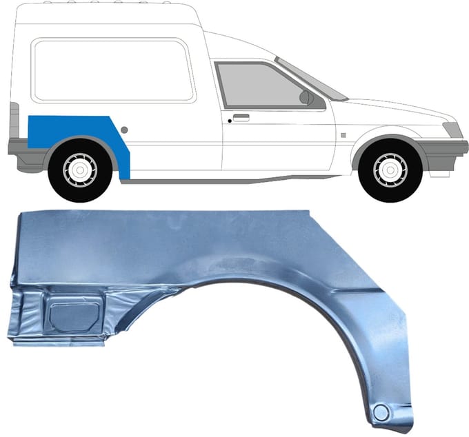 Reparatiepaneel achterspatbord voor Ford Courier 1992-1995 / Rechts
