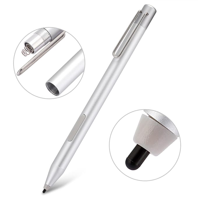 Tablet Smart Stylus Elektromagnetische Pen voor Microsoft Go Pro543Book zilver