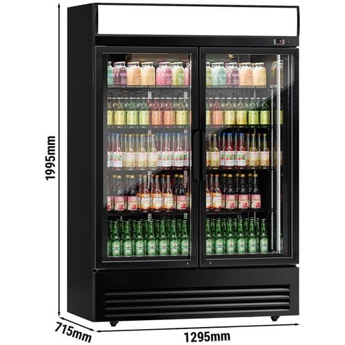 GGM Gastro Getränkekühlschrank - 880 Liter - mit 2 Glastüren & Werbedisplay