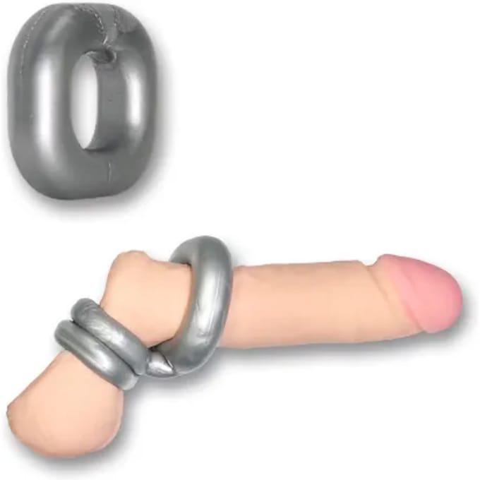 Boner Kit - Cockring met Ballstretcher ringen - Grijs