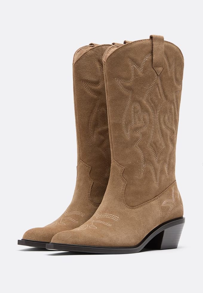 Stradivarius Cowboylaarzen leer  BEIGE 40