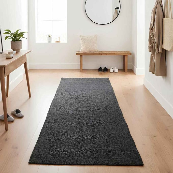 vidaXL - Vloerkleden - Donkergrijs - 60 - x - 400 - cm - Jute