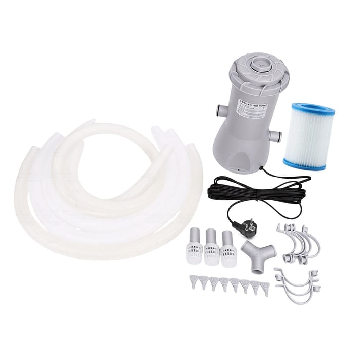 Bovengrondse Zwembadfilterpomp 1000 GPH Krachtige Zwembadpatroonfilterpomp Houd Water Schoon gray