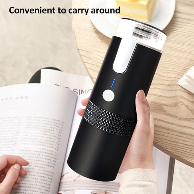 Draagbaar koffiezetapparaat, 170 ml draadloze elektrische espressomachine Mini oplaadbare capsule koffie zwart