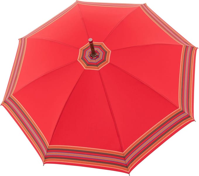 doppler Manufaktur Paraplu Kastanie Trachtenstreif Red Rood