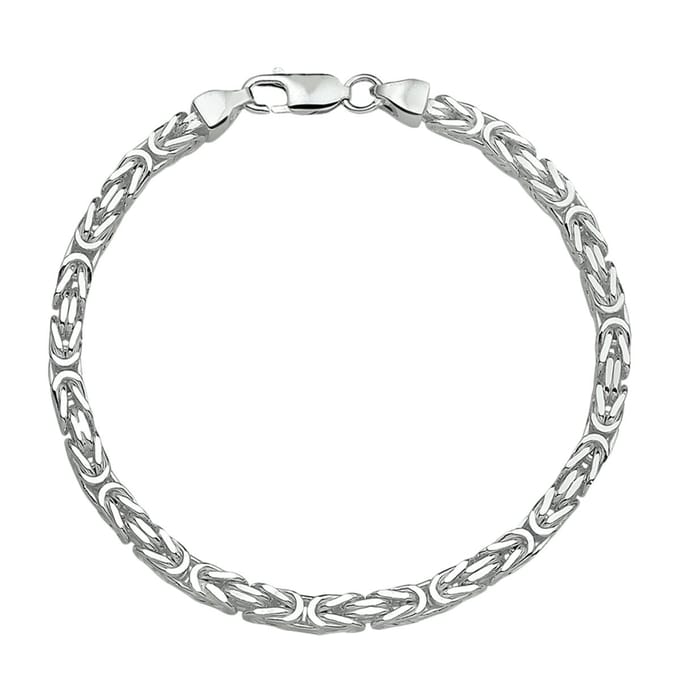 Juwelier Emo - Vierkante Koningsarmband 925 Gerhodineerd – 4.5mm breed