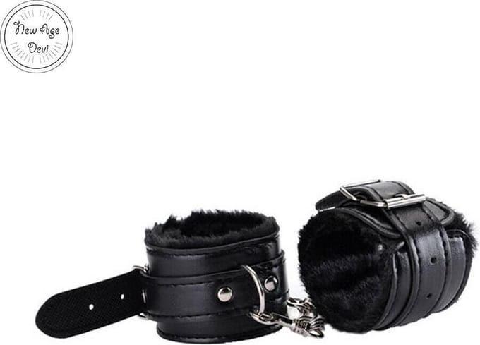 Pluche Handboeien - Zwarte handboeien - pluche - BDSM - Beginners - Comfortabel - Fluffy - Verstelbaar, New Age Devi
