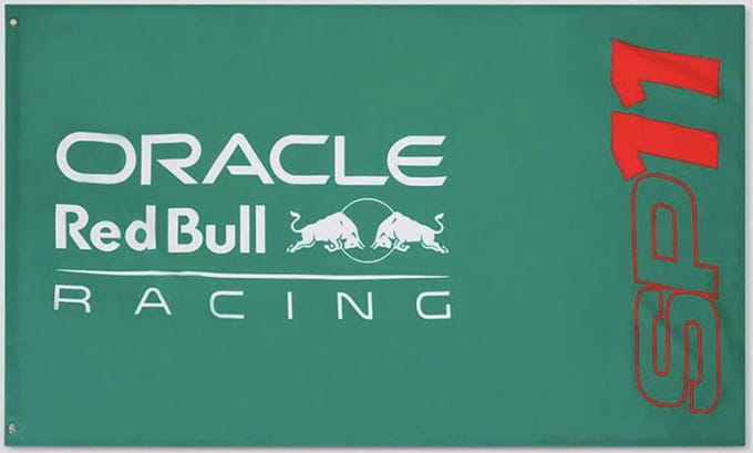 Formule 1 Red Bull Racing Sergio "Checo" Perez 11 Vlag Groen