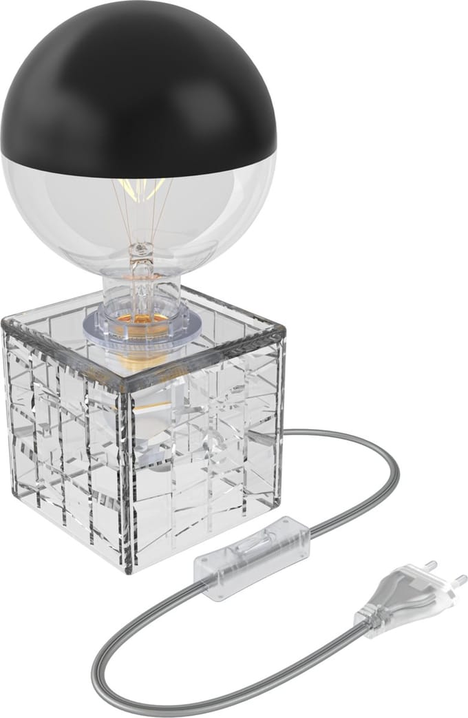 Calex Tafellamp Glas Vierkant - E27 Fitting - Helder - Excl. lichtbron