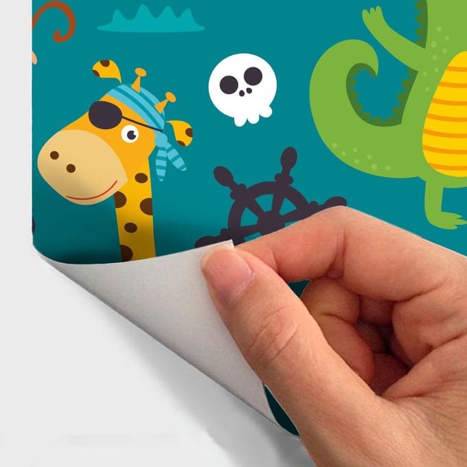 Behangsticker - PIRATENDIEREN - 60x60cm