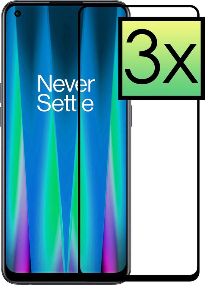 Screenprotector - 3 Stuks - Geschikt voor OnePlus Nord CE 2 - Full Cover - Beschermglas - Gehard Glas - Tempered Glass - Screen Protector