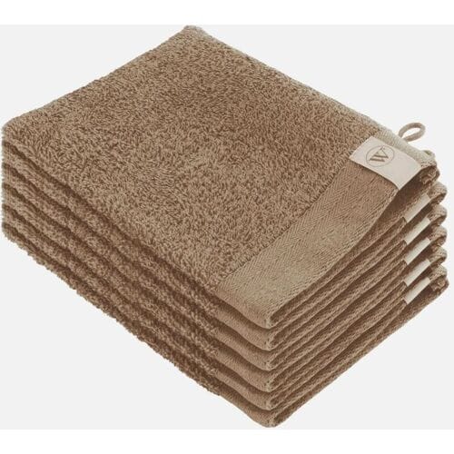 Walra Soft Cotton Washandje 16 x 21 cm 550 gram Bruin - 6 stuks