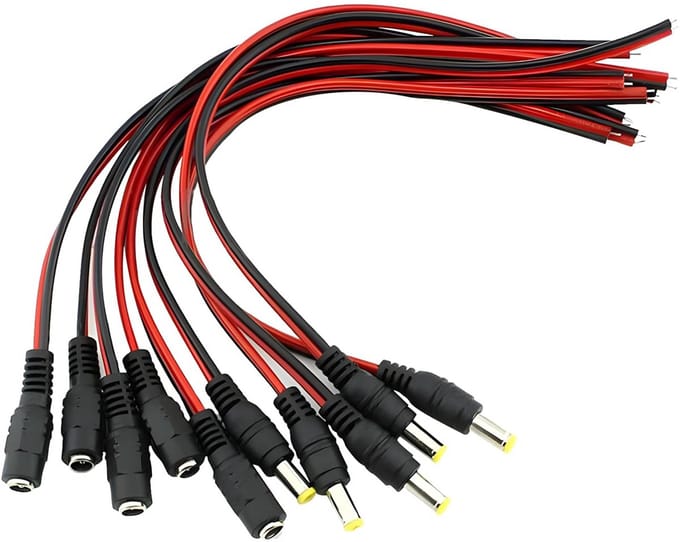 Solidchoice - 10 Stuks DC Power Pigtail Kabel Set