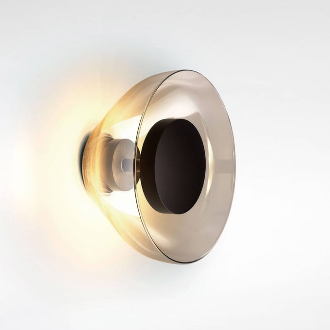 MARSET Aura LED wandlamp, Ø 18 cm, rookgrijs