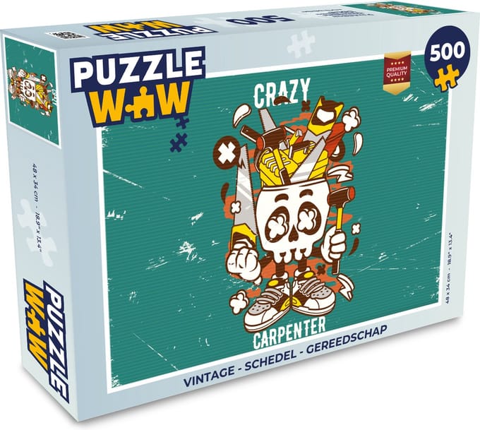 Puzzel Vintage - Schedel - Gereedschap - Legpuzzel - Puzzel 500 stukjes