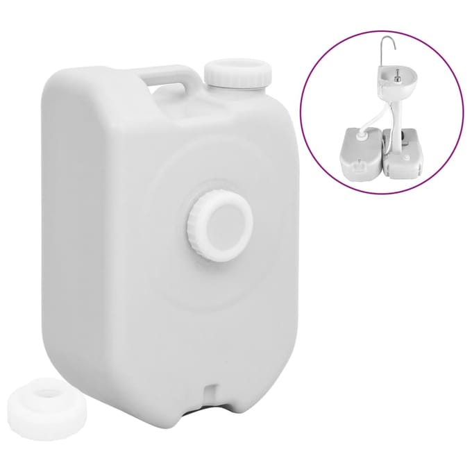 vidaXL - Watertank - draagbaar - met - adapter - 24 - L - grijs