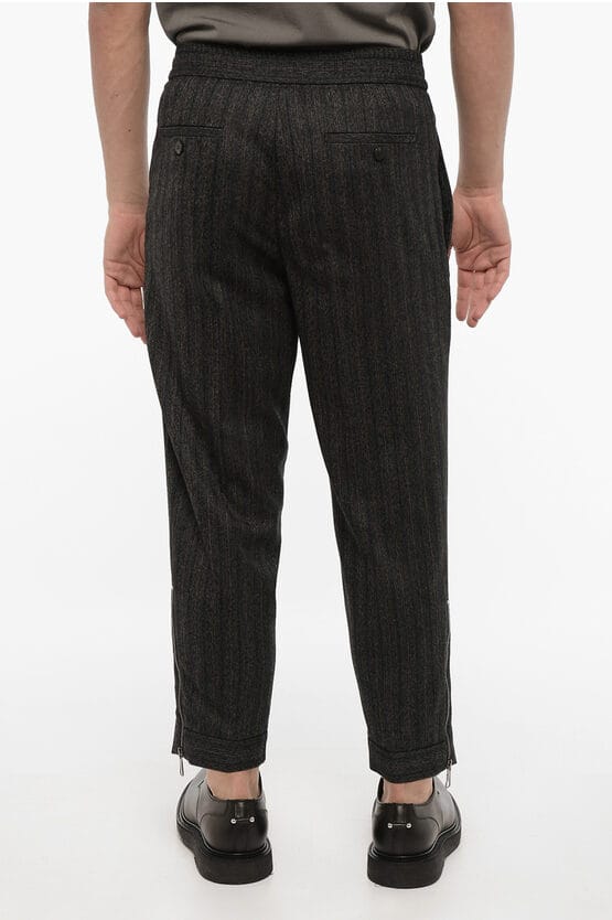 Slim fit casual broek van maagdelijke wol in grijs