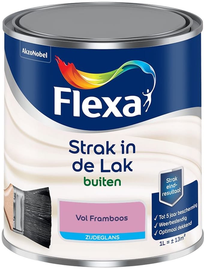 Flexa - Strak In De Lak Buitenlak Zijdeglans - Vol Framboos - Mengverf - 1 L