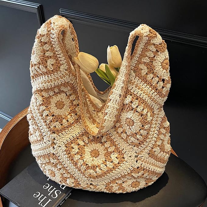 Geweven Tas Dames Nieuwe Vakantie Stro Geweven Tas Dames Stijl brown