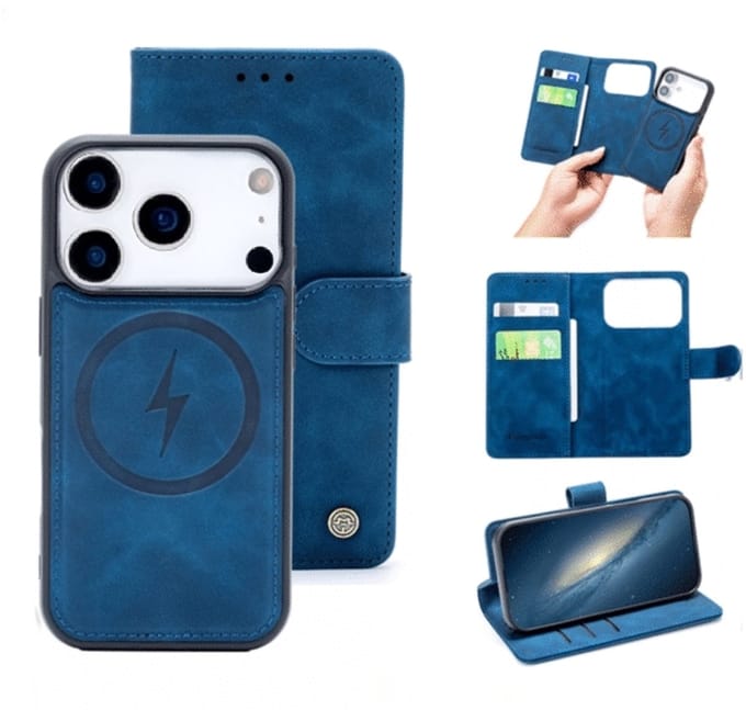 Cityhoesje â“ Bookcase 2-1 MagSafe â“ iPhone 17 Pro Blauw