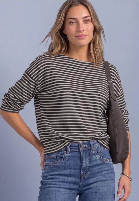Shirt met lange mouwen en elastische zoom